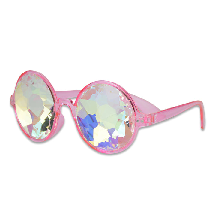 Gafas espectrales redondas de color rosa