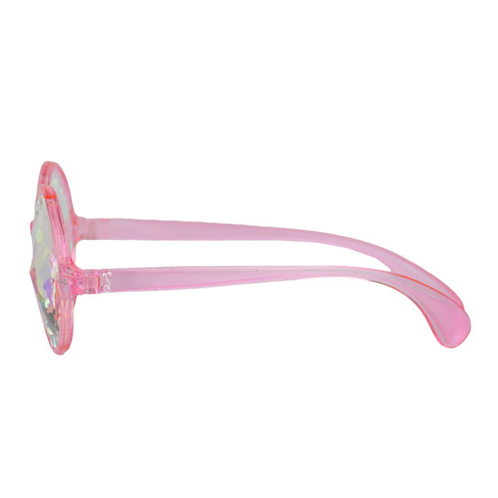 Gafas espectrales redondas de color rosa