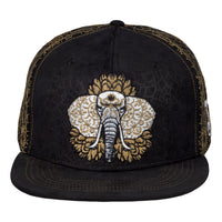 14th Anniversary Dhalia Elephant Black Snapback Hat