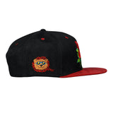 Stanley Mouse Red Rose Black Snapback Hat
