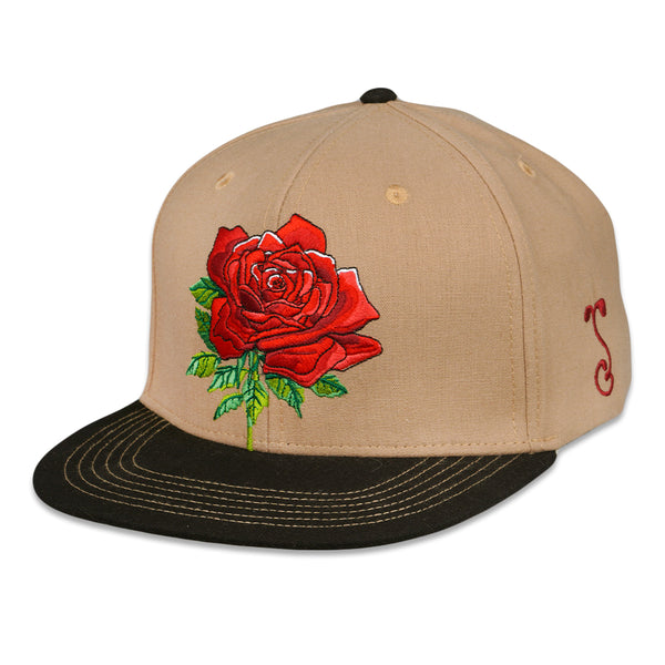 Stanley Mouse Red Rose Tan Snapback Hat