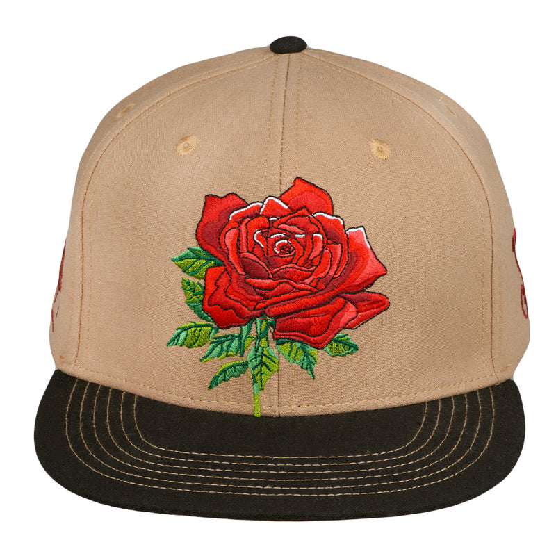 Stanley Mouse Red Rose Tan Snapback Hat