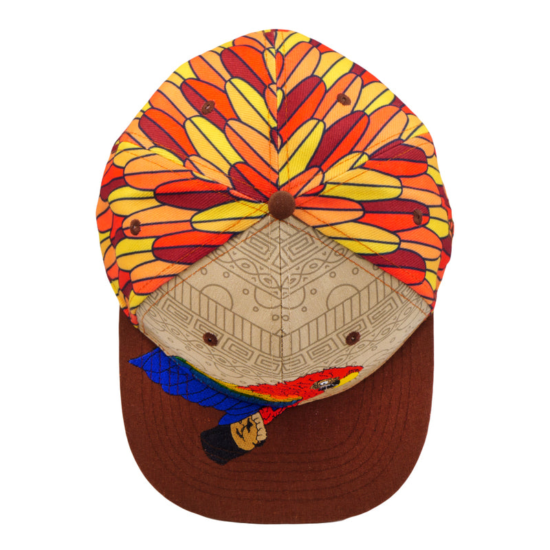 Red Macaw Feathers Fitted Hat