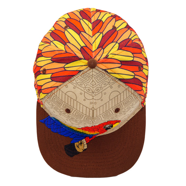 Red Macaw Feathers Snapback Hat