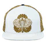 14th Anniversary Dhalia Elephant White Snapback Hat