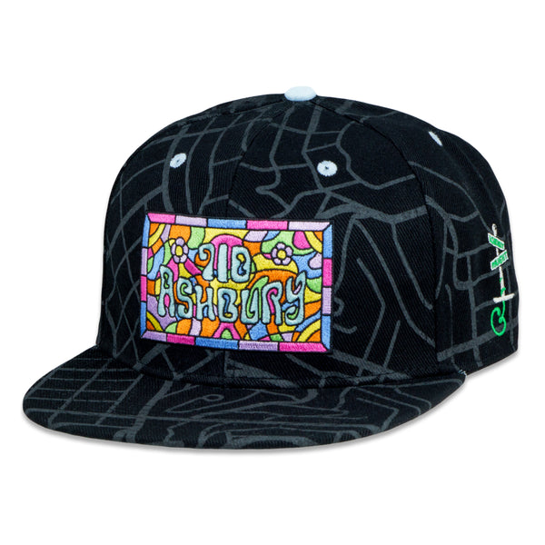 710 Ashbury Mosaic Black Fitted Hat