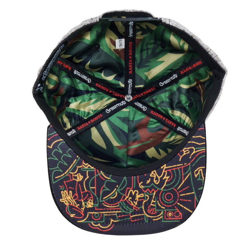 Rasta Cross Gray Snapback Hat