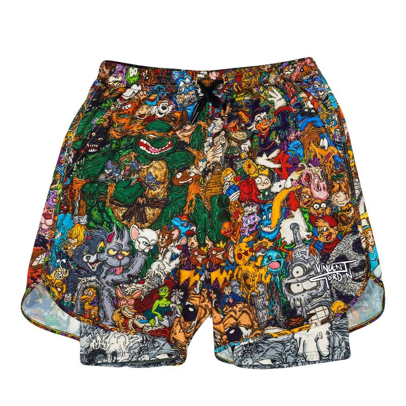 Vincent Gordon Cartoon Gumbo Athletic Shorts w/ Liner