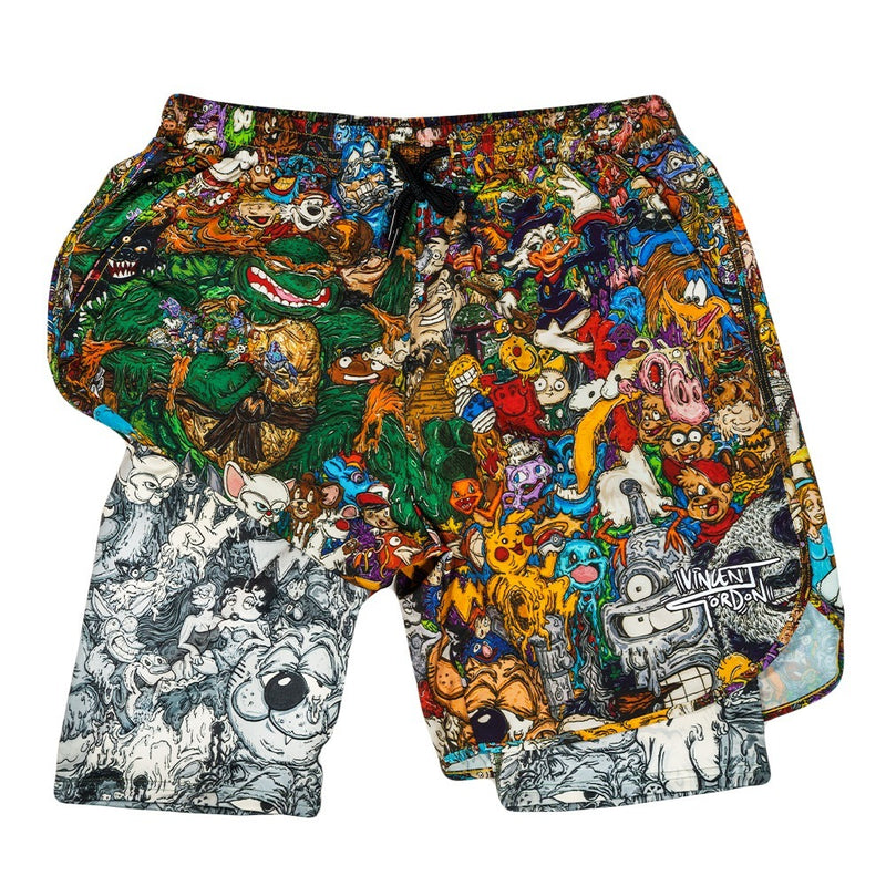 Vincent Gordon Cartoon Gumbo Athletic Shorts w/ Liner