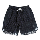 Flower of Life Black Athletic Shorts w/ Liner