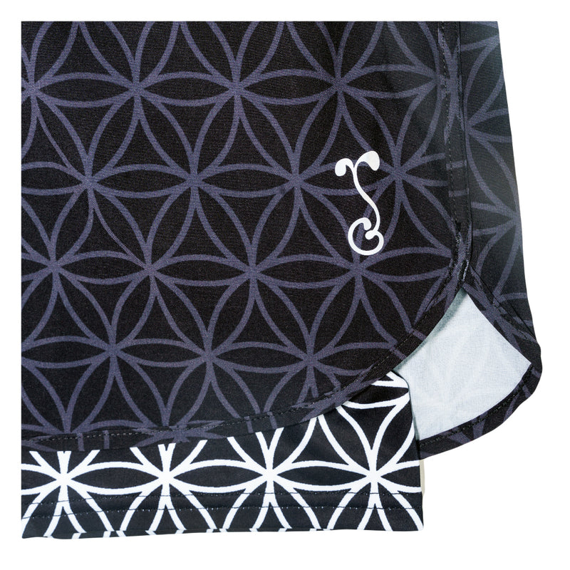 Flower of Life Black Athletic Shorts w/ Liner
