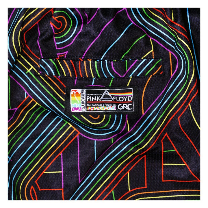 Pantalones cortos de malla arcoíris negros DSOTM V2 de Pink Floyd