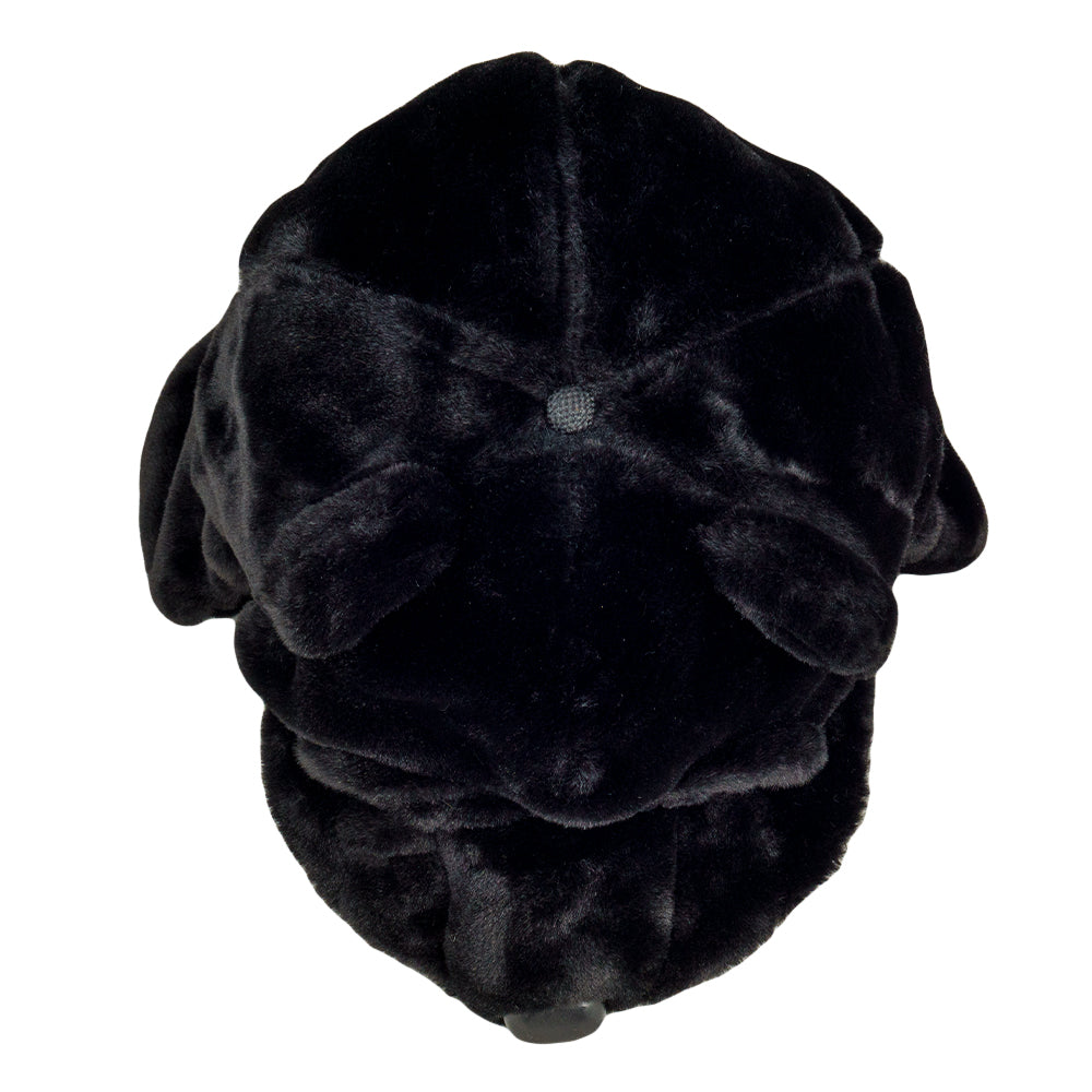 Gorro ajustado con orejeras de piel de oso negro