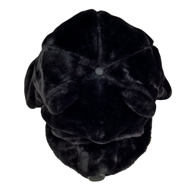 Gorro ajustado con orejeras de piel de oso negro