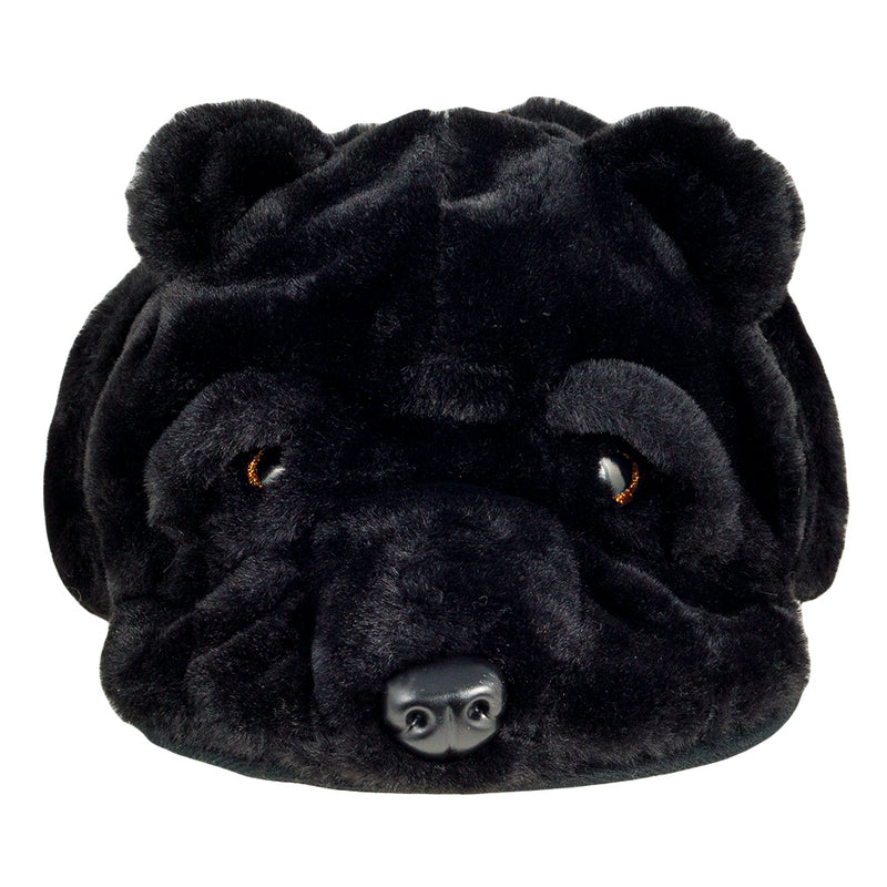 Black Bear Fur Earflap Fitted Hat
