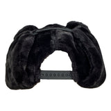 Black Bear Fur Earflap Snapback Hat