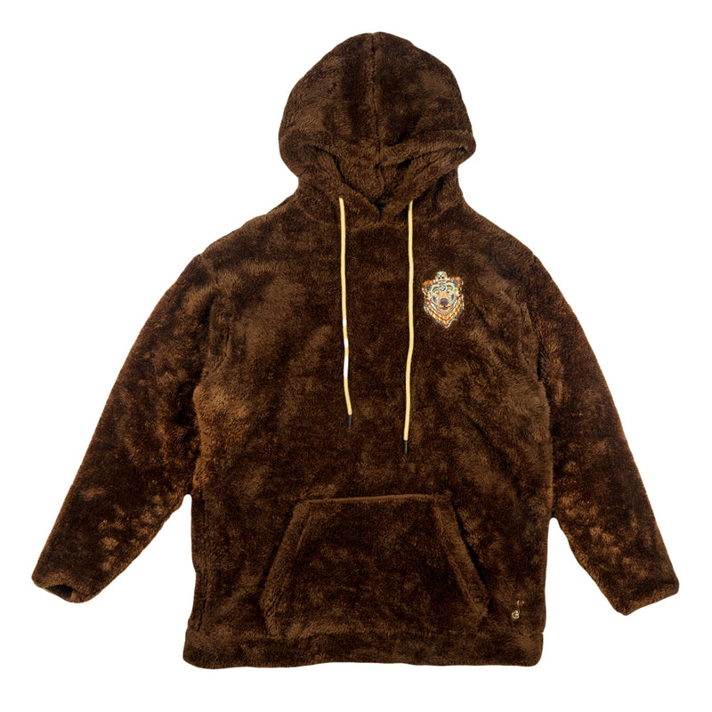 Frank Brothers Brother Bear Brown Sherpa Fleece Pullover Hoodie