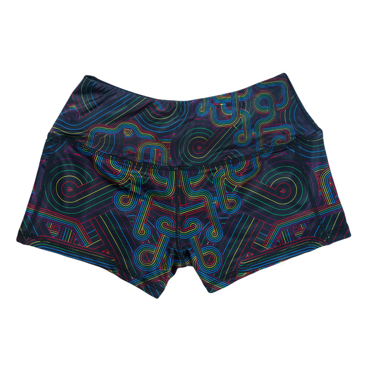 Pantalones cortos negros con diseño de arcoíris DSOTM V2 de Pink Floyd