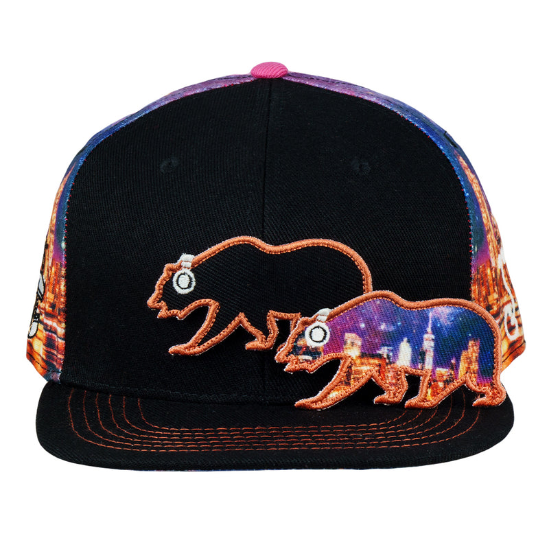 James Casey Removable Bear Skyline Snapback Hat