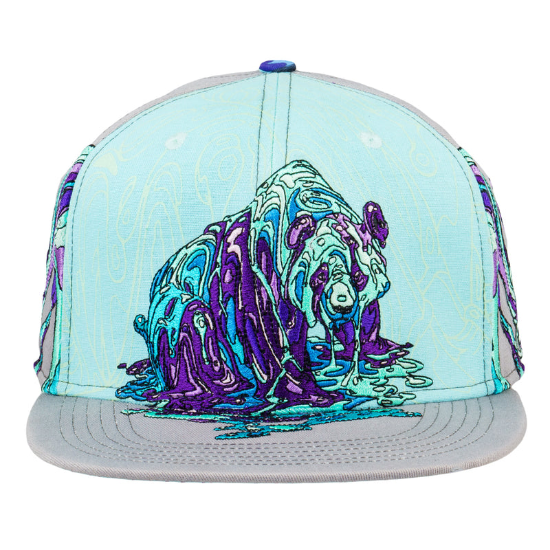 Swartz Brothers Neon Dripping Panda Gray Snapback Hat