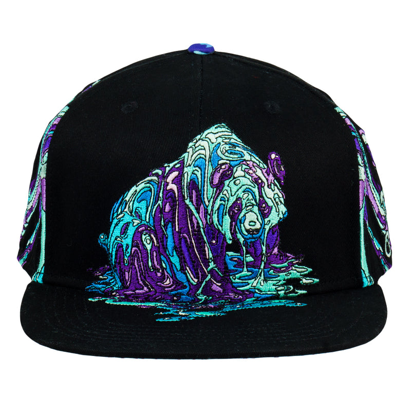 Swartz Brothers Neon Dripping Panda Black Fitted Hat