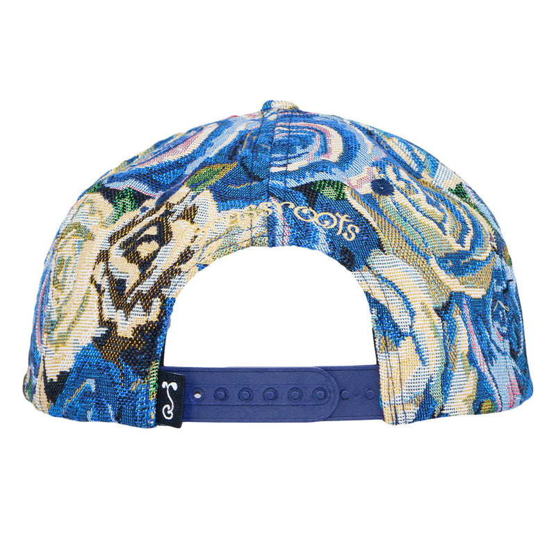 Removable Bear Blue Flowers Snapback Hat