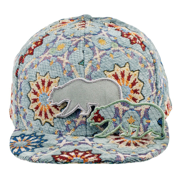 Gorro de mosaico gris con diseño de oso extraíble