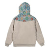 Removable Bear Gray Mosaic Zip Up Hoodie