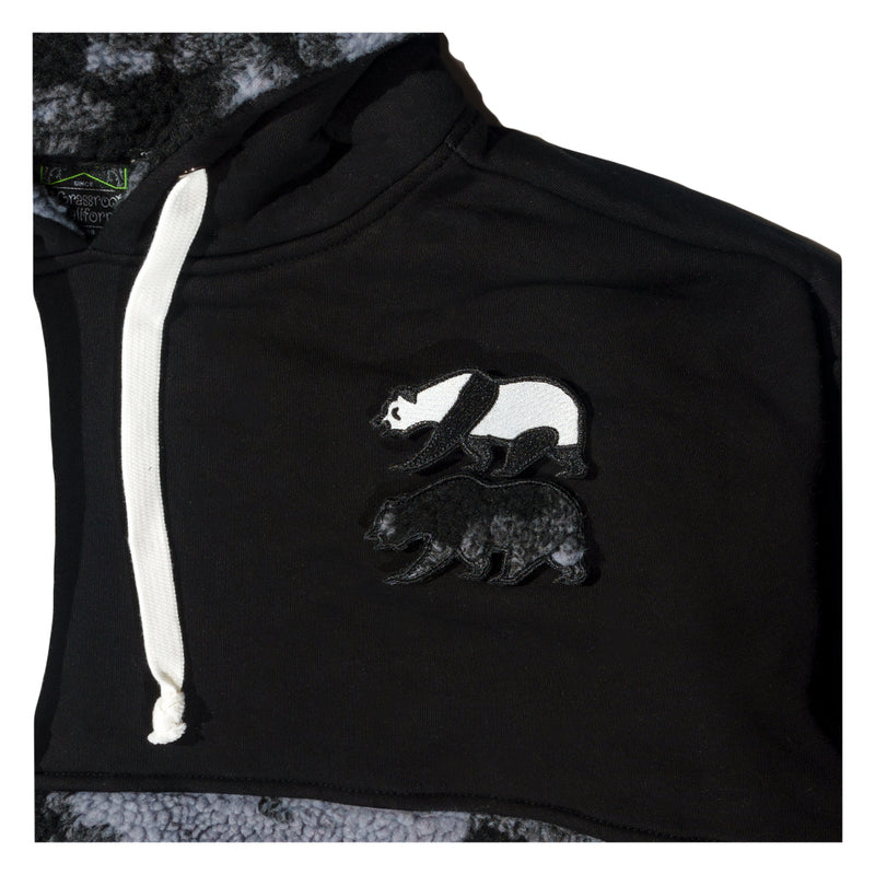 Removable Bear Panda Dyed Fleece Tall Pullover Hoodie