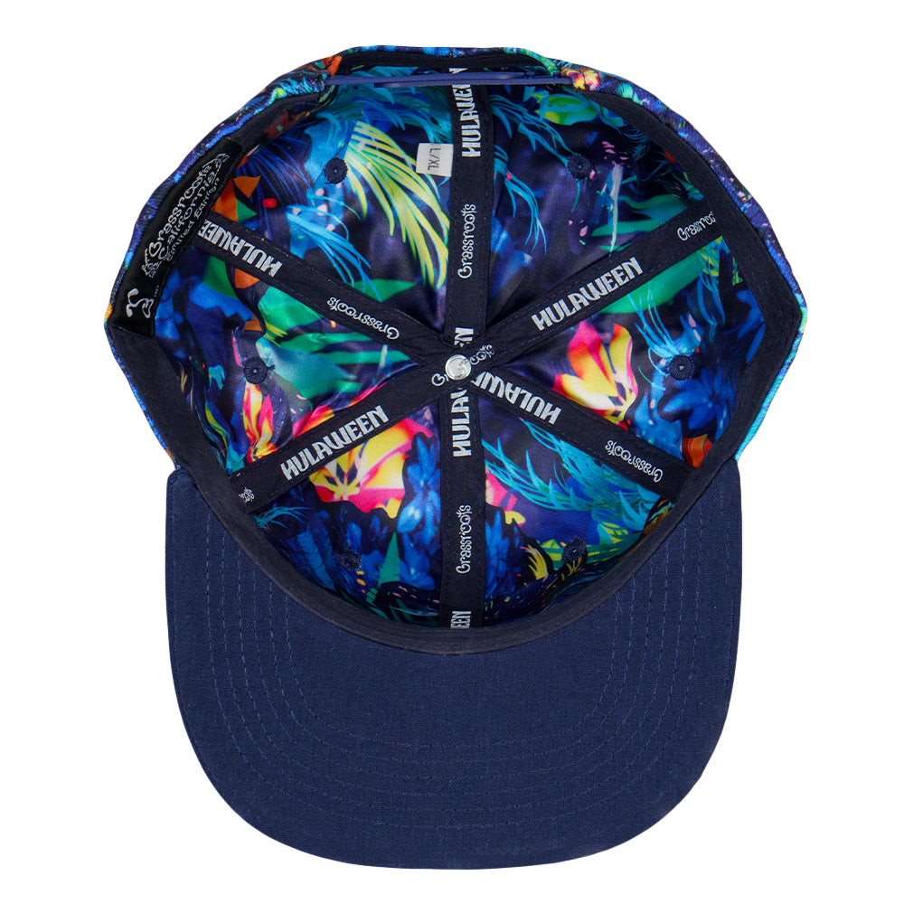 Hulaween Blue Floral Snapback Hat