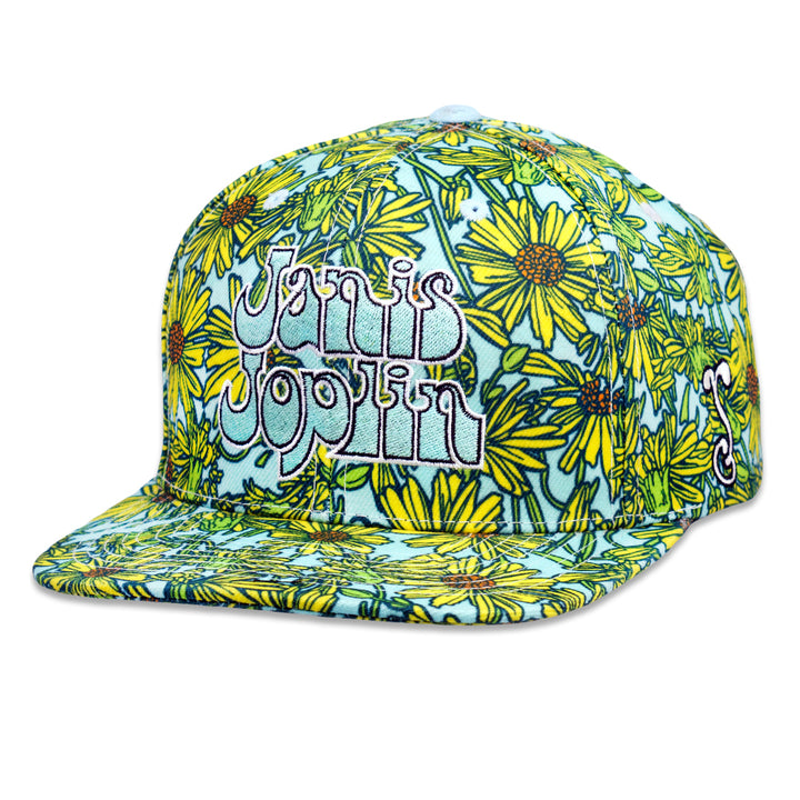 Gorra snapback con margaritas amarillas de Janis Joplin