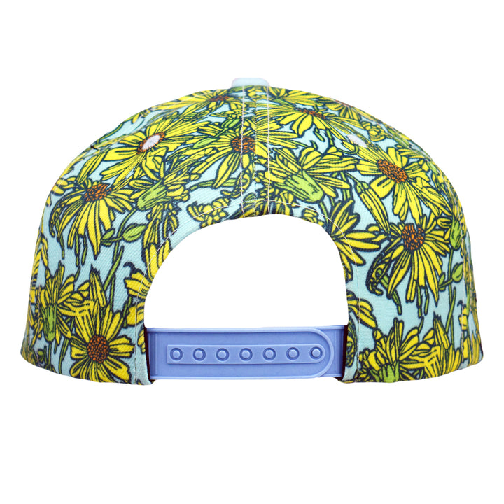 Gorra snapback con margaritas amarillas de Janis Joplin