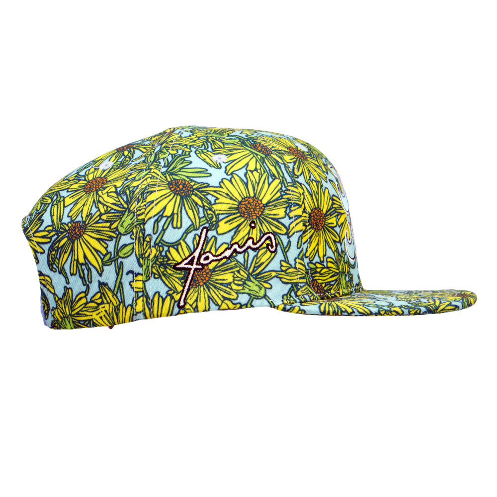 Gorra snapback con margaritas amarillas de Janis Joplin