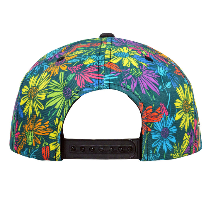 Gorra con visera ajustable con margaritas arcoíris de Janis Joplin