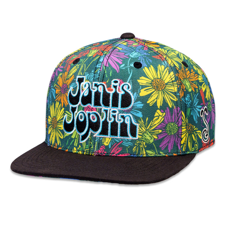 Gorro ajustado con margaritas arcoíris de Janis Joplin