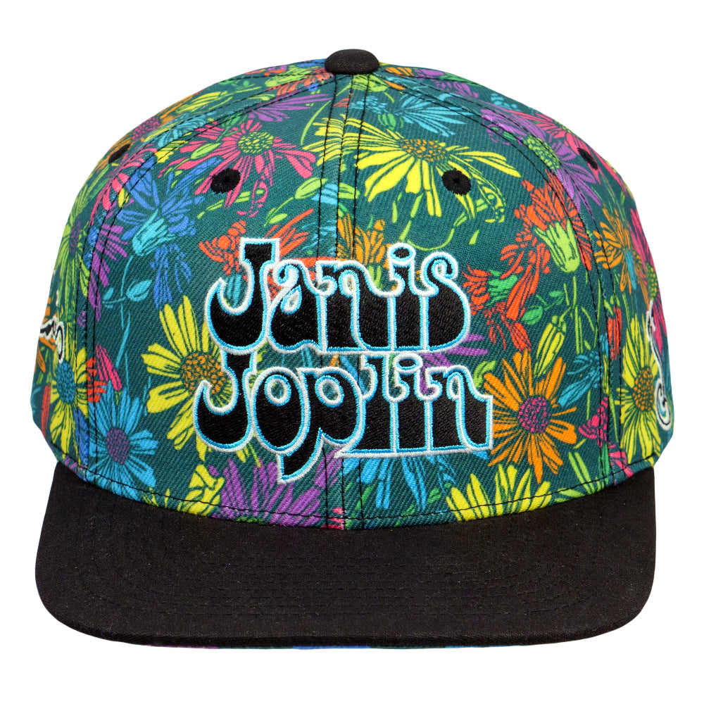 Gorro ajustado con margaritas arcoíris de Janis Joplin