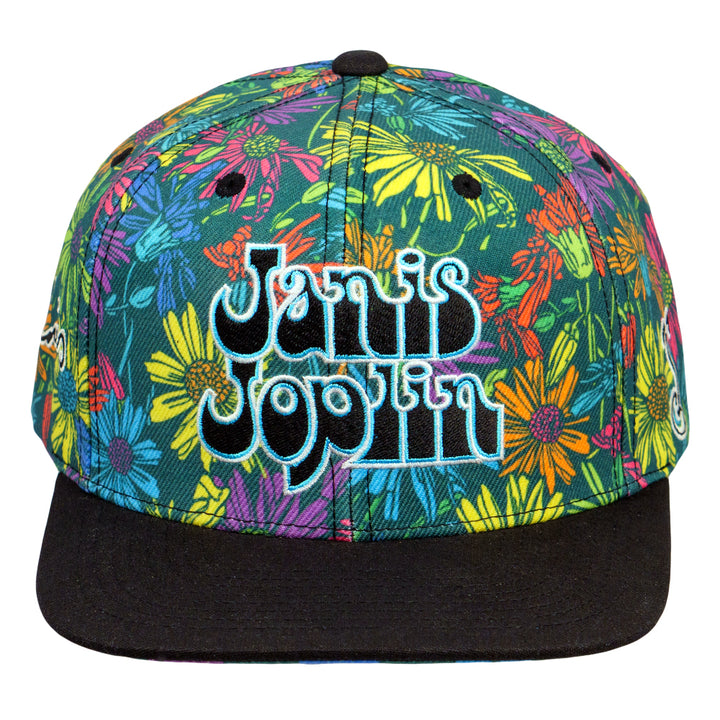 Gorro ajustado con margaritas arcoíris de Janis Joplin