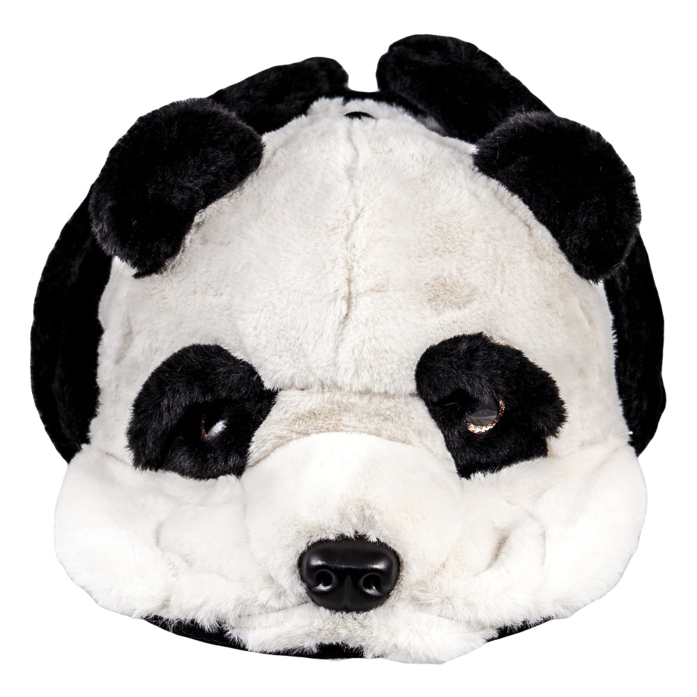 Panda Bear Fur Earflap Fitted Hat