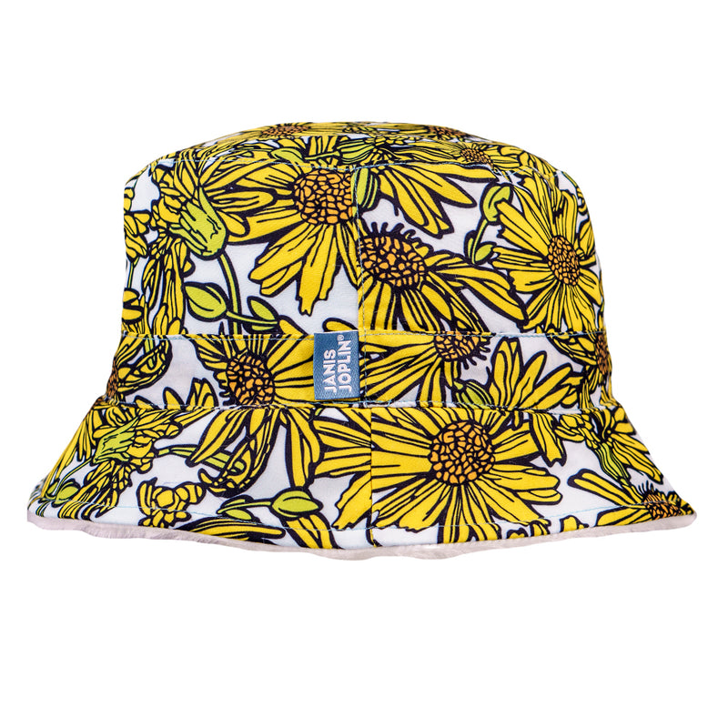 Janis Joplin Yellow Daisies Reversible Bucket Hat