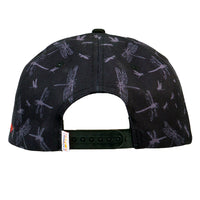 Goose Dragonfly Black Snapback Hat