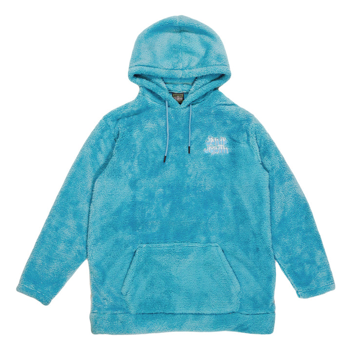 Sudadera con capucha de polar sherpa azul con margaritas amarillas de Janis Joplin