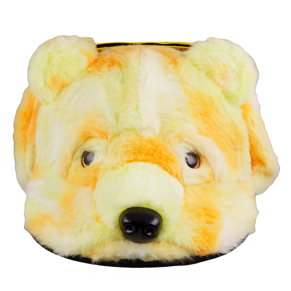 Orange Bear Fur Earflap Snapback Hat