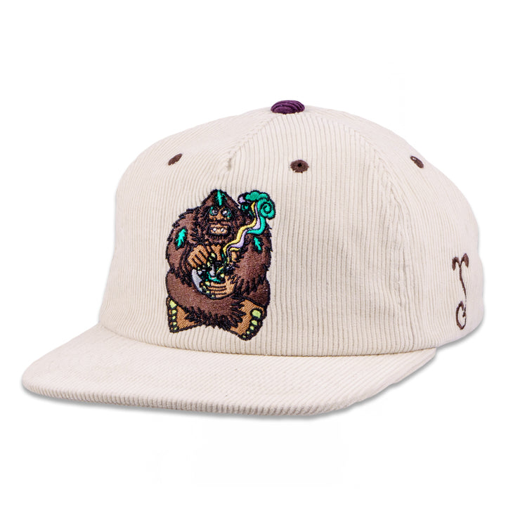 Bigfoot Healer Tan Corduroy Unstructured Zipperback Hat