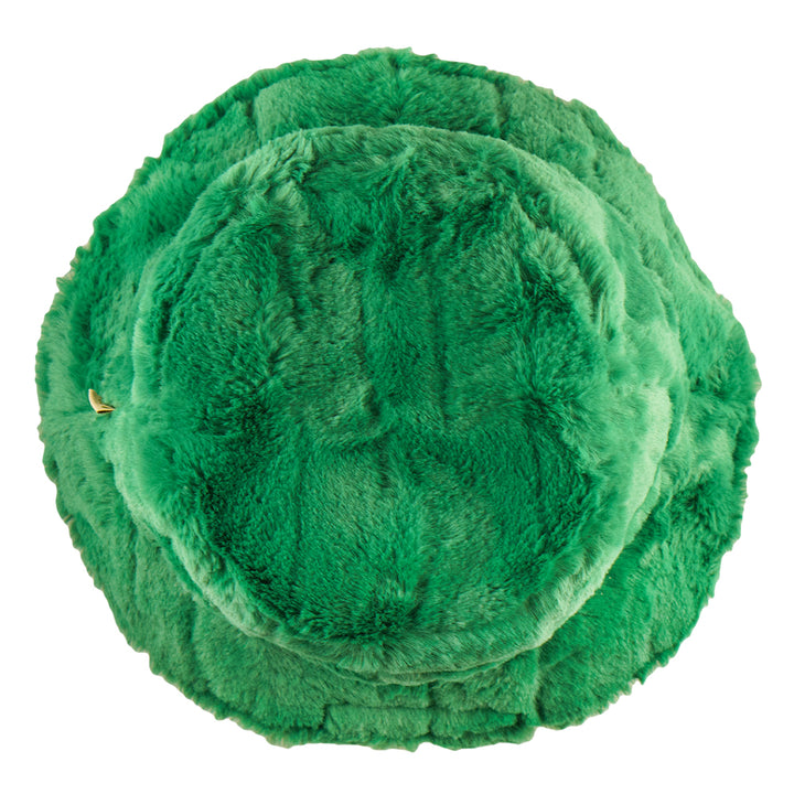 Bear Collection Green Fur Reversible Bucket Hat