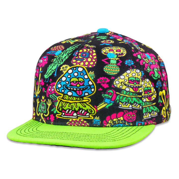 Killer Acid Mushroom Black Snapback Hat