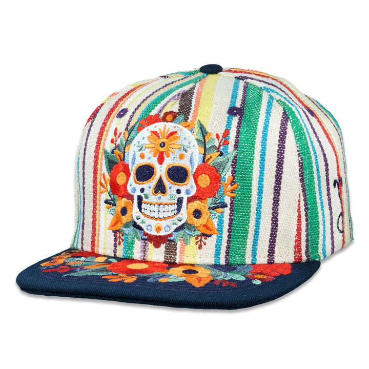 Dia De Los Muertos Sugar Skull Tan Snapback Hat