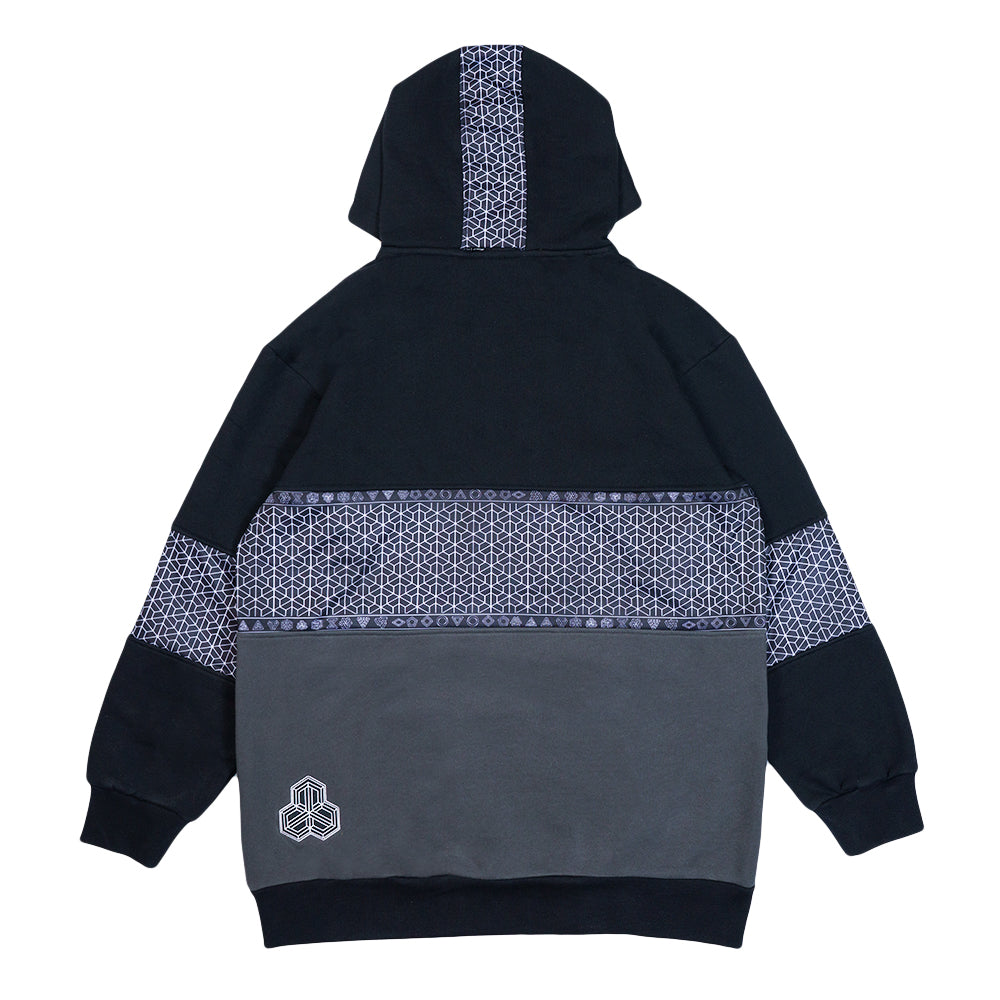 Isomatrix Black Gray Tall Pullover Hoodie