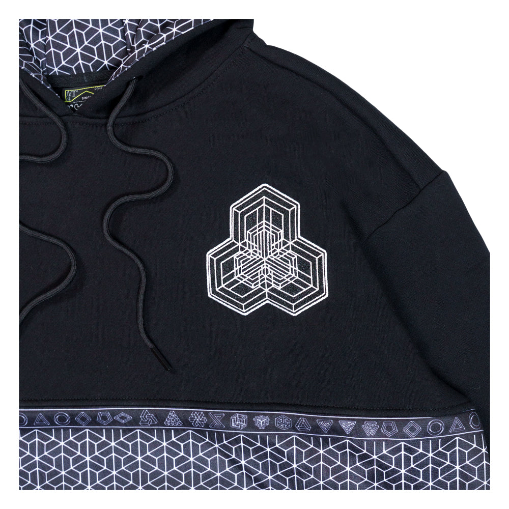 Isomatrix Black Gray Tall Pullover Hoodie