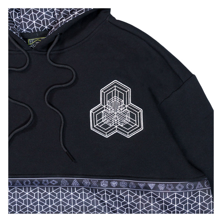 Isomatrix Black Gray Tall Pullover Hoodie
