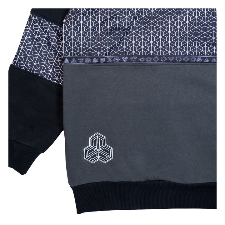 Isomatrix Black Gray Tall Pullover Hoodie